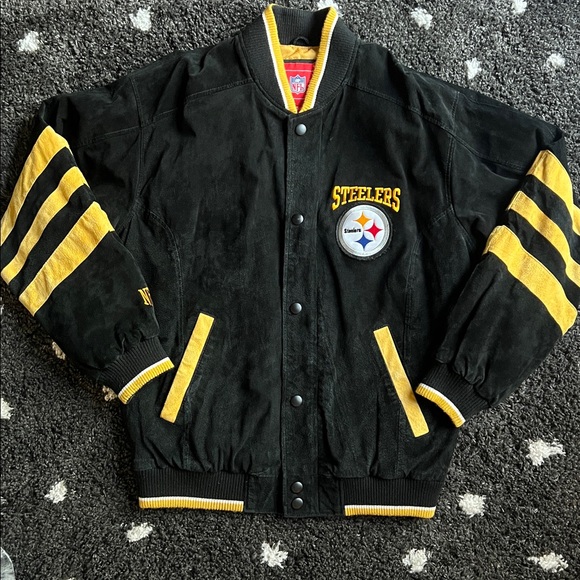 EUC Vintage Pittsburgh Steelers Suede Bomber Jacket - Picture 5 of 16